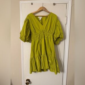 Chartreuse Babydoll Dress